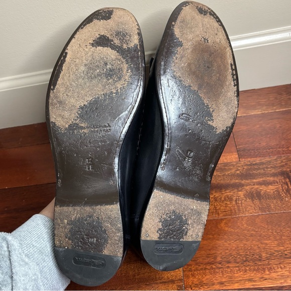 Santoni sz 12 EE Italian Leather Tassel Loafers Black - Picture 7 of 7